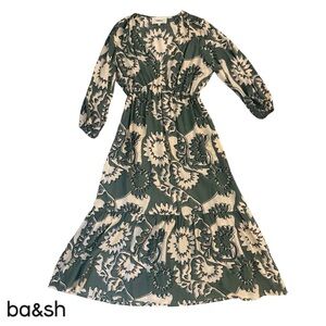 BA&SH Ferae Printed Midi Dress size 2